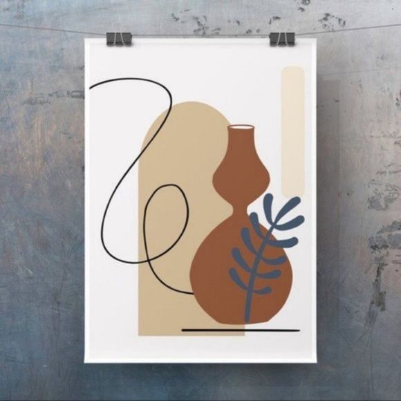 Modern minimalist boho abstract wall art print - Picture 2 of 3